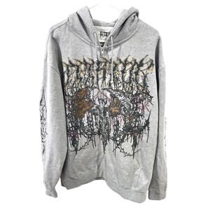 Vitriol Sz XL Mens Grey Fallen Angel  Zip Hoodie